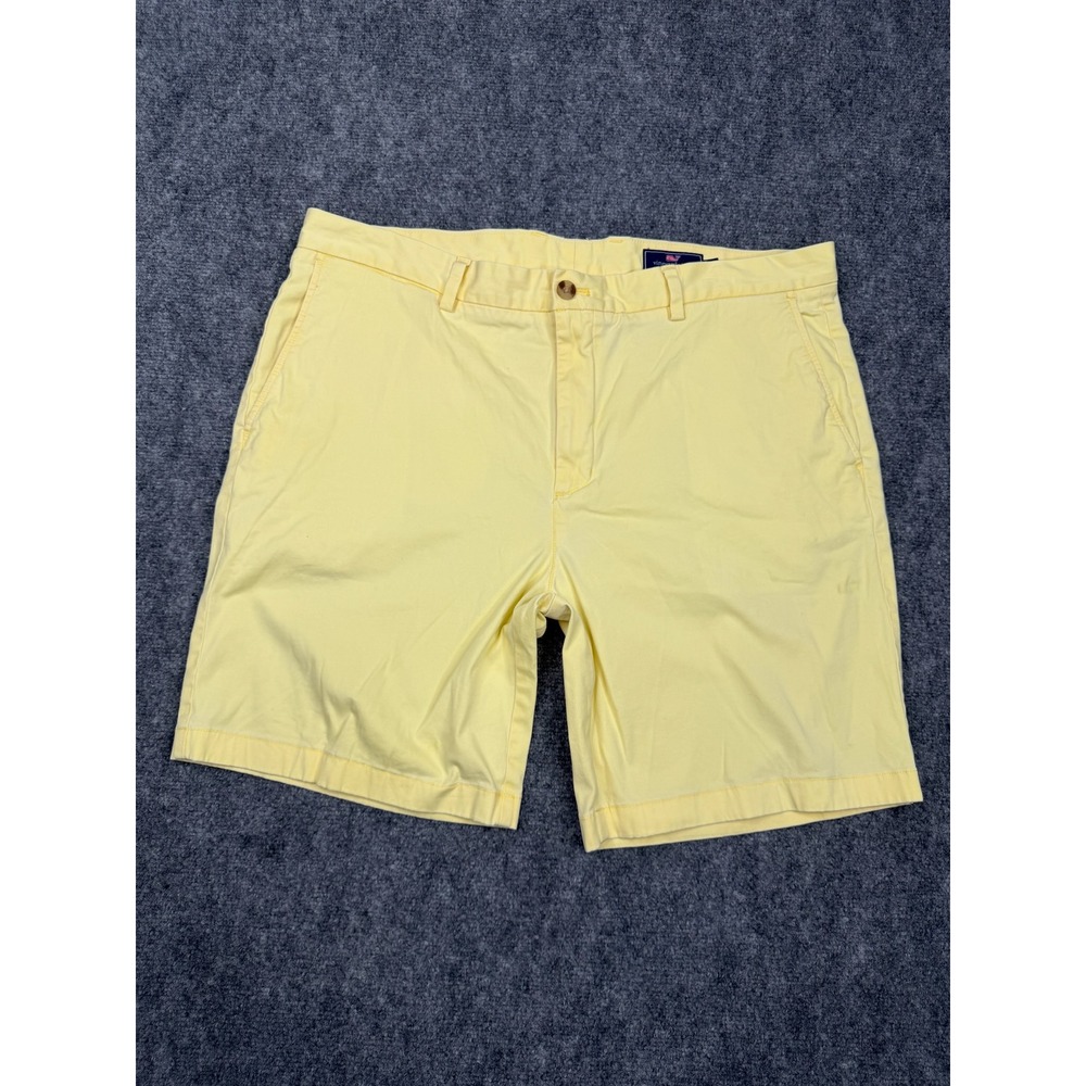Vineyard Vines Breaker Shorts Mens 40 Yellow Stretch Cotton Chino Flat Front 9in